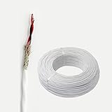 FEP 2-Core Shielded Twisted Pair Wire, High-Temperature -60°C~+200°C Signal & Power Cable, Tinned Copper Conductor 600V Shielded Twisted Power Cable for Sensors, Motors, Aerospace(65ft,28AWG)