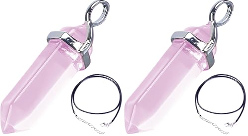 Essenciales Colgante de Cuarzo Rosa para Sanación Emocional   Elimina las emociones negativas   Regalo ideal, incluye fondo de piedras chakras y lavanda