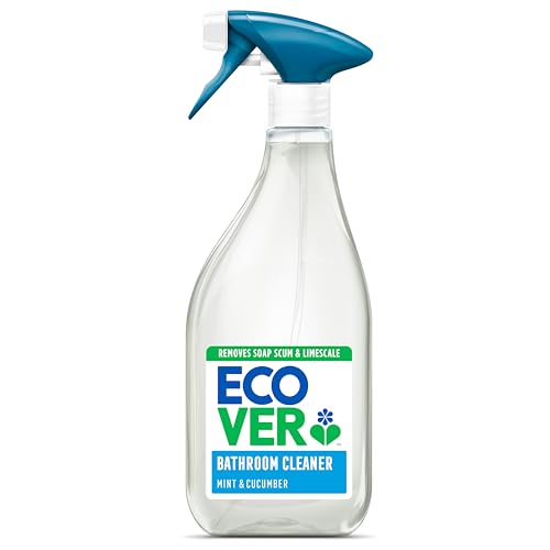 Ecover Bathroom Cleaner Spray Removes Soap Scum & Limescale Surface Cleaner Mint & Cucumber Scent 1x 500ml