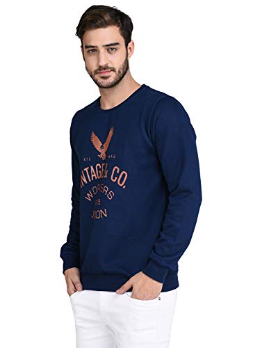 Image of Rigo Fleece Printed Round Neck Sweatshirt for Men | Full Sleeves Sweatshirt for Men | Casual Wear & Stylish Sweatshirts for Men
