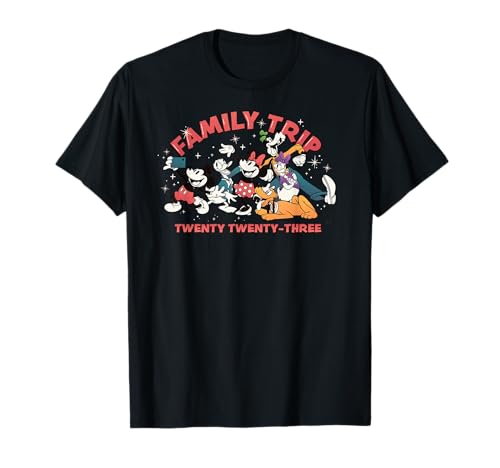 T-shirt Disney Family Trip 2023 vintage Mickey de vacances