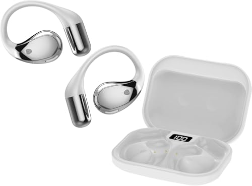 Conyat IPX7 Impermeable Auriculares, Cascos lnalámbricos Bluetooth V6.0 Hi-Fi Estéreo, Llamada ENC HD, para Sport/Running, Blanco