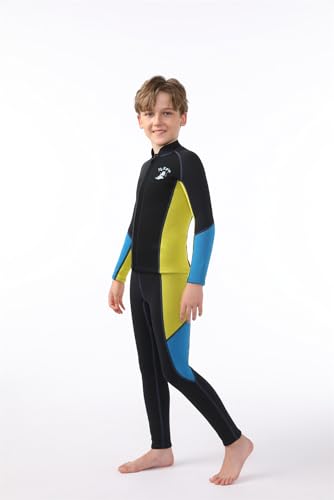 2 piezas para niños y niñas: chaqueta de neopreno con mangas largas de 2.5 mm y pantalones, conjunto para surf, buceo, snorkel y deportes acuáticos miniatura 4