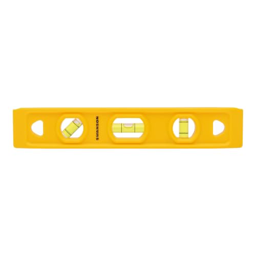 Swanson Tool TL011 9-Inch Speedlite Torpedo Level Yellow | Lightweight 9-inch structural composite torpedo layout level featuring high-visibility vials ensuring ultimate precision