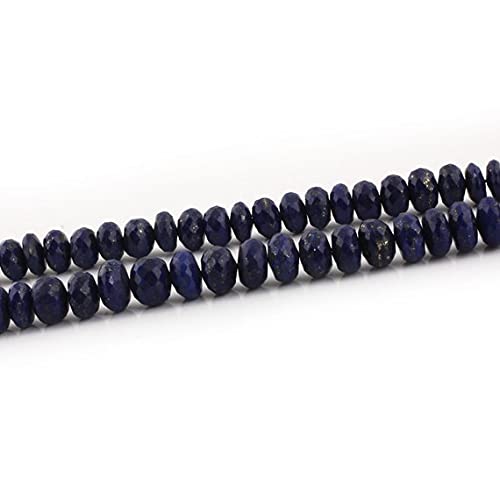 Perles lapis lazuli facettées 7mm-8mm en fil de 10 pouces pour création bijoux SB374