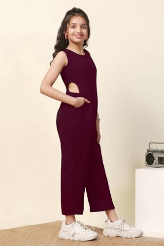 Image of Fashion Dream Girl's Ankle Length Solid Jumpsuit