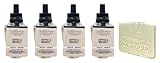 Bath & Body Works Coffee & Whiskey 4 Pack Wallflowers Home Fragrance Refill Bulbs with a Natural Oats Sample Soap