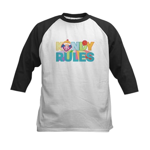CafePress Kandy Rules Kids Baseball T Shirt Kids Cotton Baseball Jersey, 3/4 Raglan Sleeve Shirt Black/White