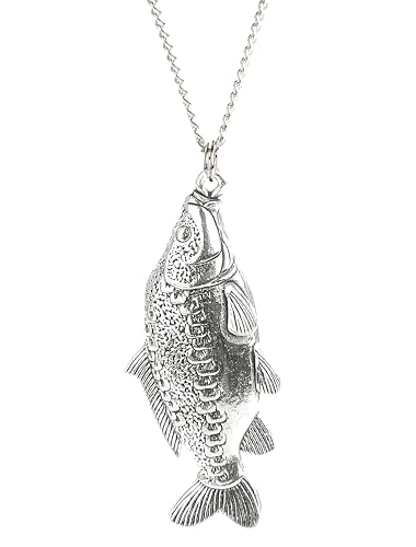 Pendentif carpe miroir avec chaîne pour un cadeau masculin symbolique