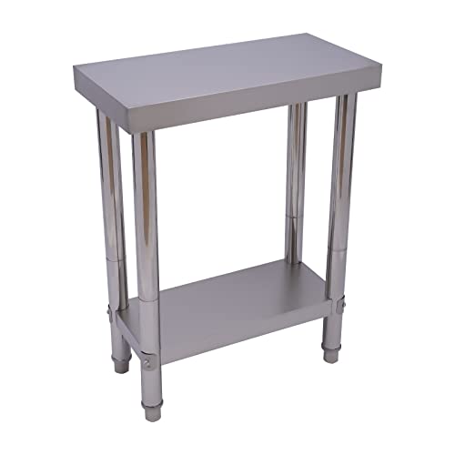 Stainless Steel Table for Prep & Work,Commercial Kitchen Heavy Duty Food Prep Worktable with Undershelf for Restaurant Garage Home and Hotel (23.62x11.81x33.46in)