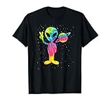 Vintage 1970s Tie Dye Groovy Alien Peace Retro T-Shirt