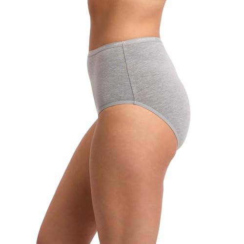 Image of Laura Ashley Women's Cotton Brief Underwear Set, High-Waisted Panties for Women, 5-Pack