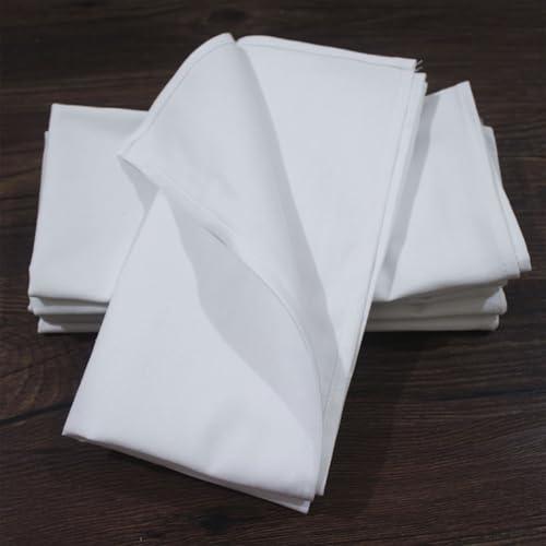 Servilletas de tela reutilizables de algodón, 12 piezas lavables blancas de 35 x 35 cm 5