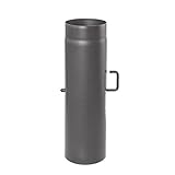 Farbe: Senotherm-Gussgrau Ø 150 mm - Ofenrohr 50 cm mit Drosselklappe Gussgrau