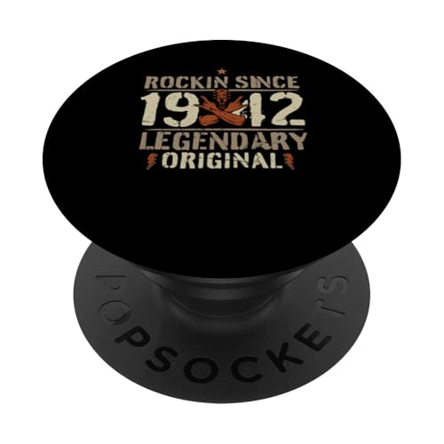 1942 vintage 80 cumpleaños rock and roll heavy metal regalo PopSockets PopGrip Intercambiable