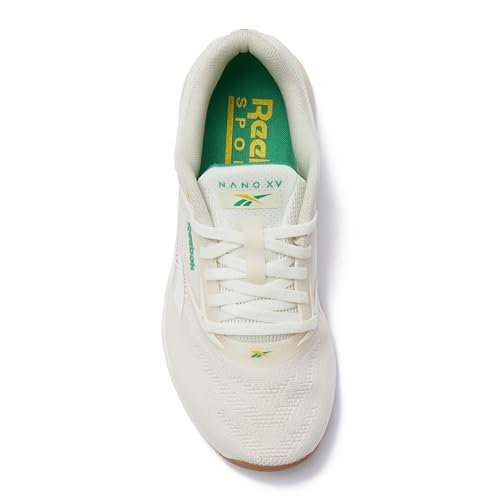 Reebok Nano X5 Sneakers for Women, Cross Training Gym Walking Shoes Women, Chalk/Alabaster/Upgrade Green, 11