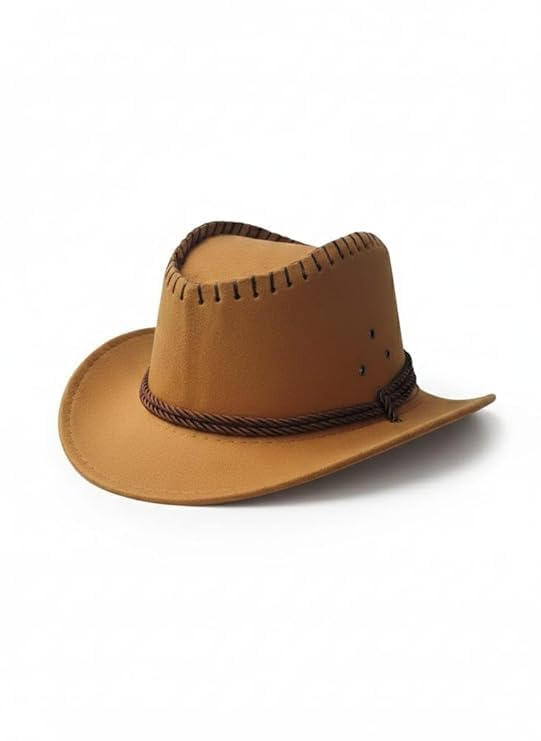 Image of Western Cowboy Hat for Men & Women | Classic Western Style Hat with Braided Band | Lightweight & Comfortable | Outdoor, Party & Travel Wear | Tan