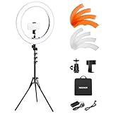 NEEWER 58W 18'/45cm Ring Light Kit, 3200K & 5600K Bi Color Dimmable CRI95 LED Selfie Lighting for iPhone with Tripod Stand/Phone Holder/Cold Shoe for Makeup Studio Video Recording Photography, RL-18