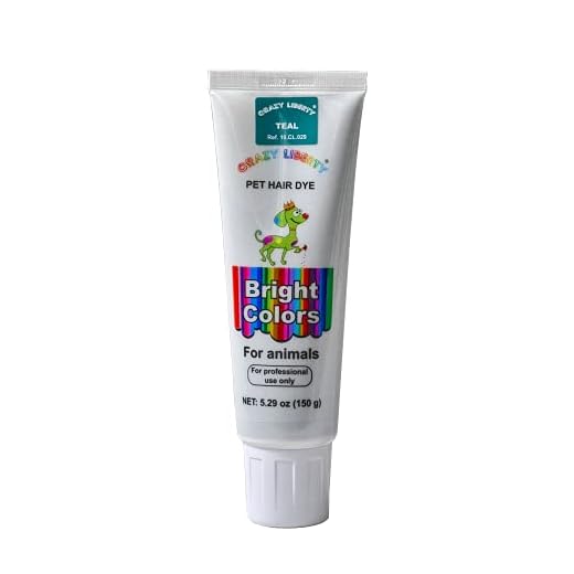 CRAZY LIBERTY Pets Hair dye (Teal), Permanent Dog Hair Dye, Non-Toxic Pet Hair Dye for Creative Grooming, Pet Safe Hair Dyes Last More 24 Washes.