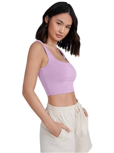 Image of Ben Martin Women's Cotton Stretchable Square Neck Sleeveless Tank Top