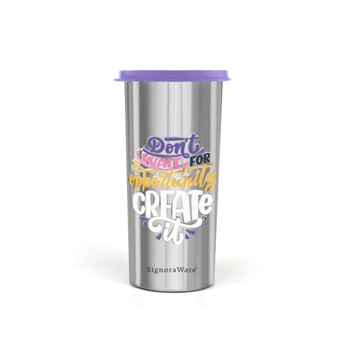 Image of SignoraWare Jumbo Stainless Steel Tumbler | Airtight & Leakproof | Durable & Eco-Friendly | Ideal for Office, Gym, Travel & Daily Use | Great for Outdoor Activities (500ml | Purple)