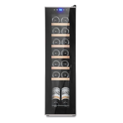 18 Bottle Single Zone Wine Cooler, Compressor Beverage Refrigerator with Digital Temperature Control...