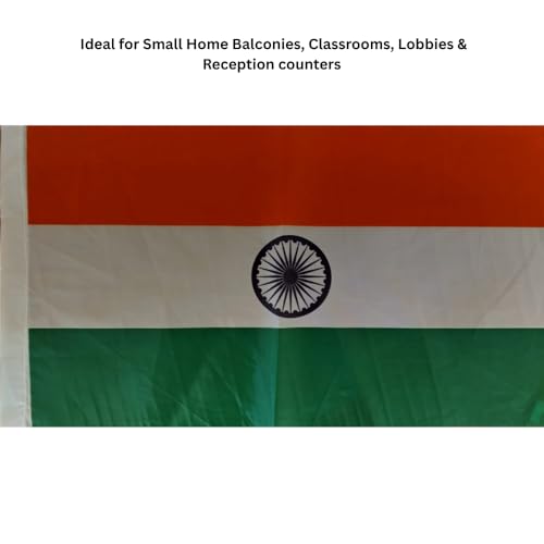 Image of The Flag Company Indian National Flag 1ft x 1.5ft (12 x 18 Inches) | Premium Polyester Fabric | Fade Resistant Tiranga Flag for Indoor & Outdoor Use | Bharat Flag for Home, Office, School & National Celebrations