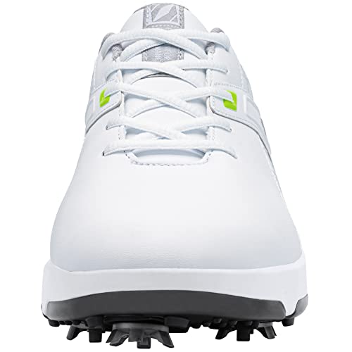 Fenlern Men's Golf Shoes Non-Slip Water-Resistant Lightweight, White Green 14 #TOP3