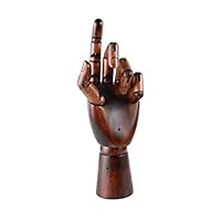 Hand Jewelry Holder Wooden Hand Mannequin for Jewelry, Ancient Dark Red Manikin Right Hand for Jewelry Sunglasses Holder,26cm
