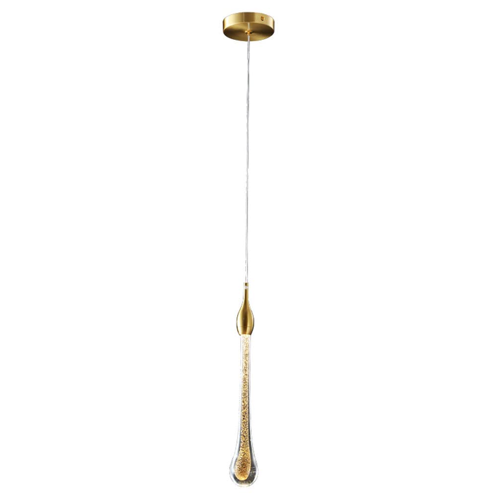 SXWNBIFH Restaurant Hanging Light Creative Gilt Drop Pendant Light Fixtures LED All Copper Nordic Bedroom Background Wall Ceiling Light Chandelier Made in China