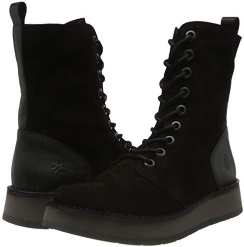 FLY London Womens Oil SuedeRug Lace-up Closure Mid-Calf Boots - Black - 7.5-8 | Image 6