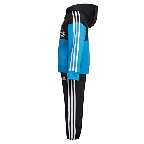 adidas boys Long Sleeve Color Block Mélange Fleece Jacket Set4