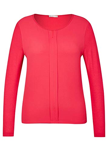 Rabe Damen Langarmshirt mit Satin-Front und Vertikal-Borte