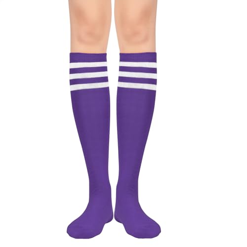 Image of American Trends Womens Athletic Knee High Socks Outdoor Sport Thigh High Stockings Casual Stripes Tube Socks