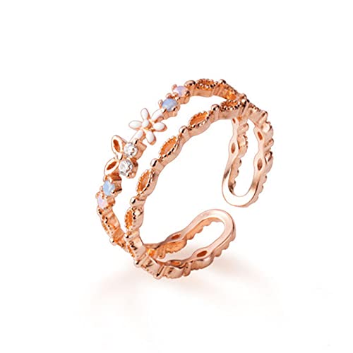 Bague ajustable femme ne serre pas le doigt fleur mariage