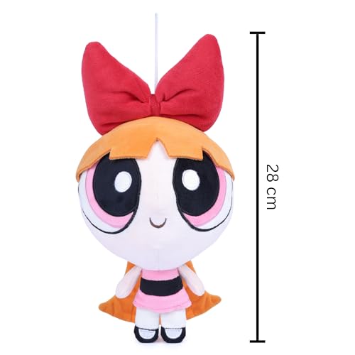 Image of Mirada Powerpuff Girls Blossom Soft Plush Toy - 28cm | Official Licensed Cartoon Stuffed Character for Kids & Girls | Super Soft, Cuddly & Huggable Plush | Ideal Gift for Birthday /Christmas /Diwali