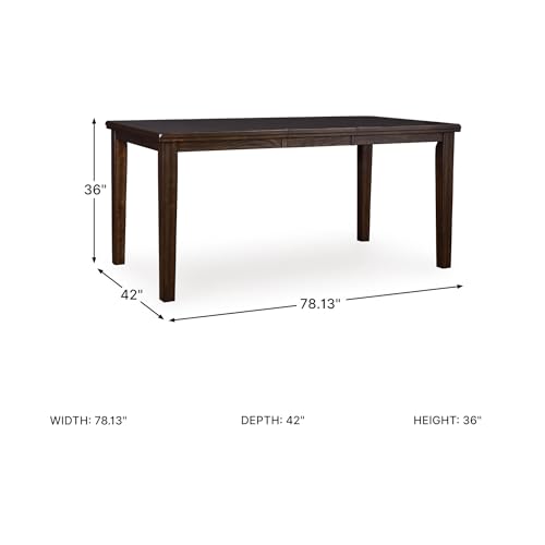 Image of Signature Design by Ashley Haddigan Casual Counter Height Dining Extension Table with Distressed Finish, Dark Brown