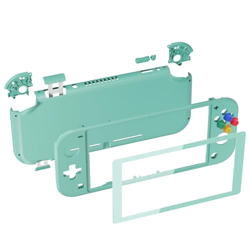 Image of eXtremeRate Misty Green DIY Replacement Shell for Nintendo Switch Lite, NSL Handheld Controller Housing w /Screen Protector, Custom Case Cover for Nintendo Switch Lite