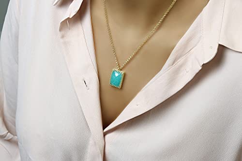 Collier d'Amazonite en Or pour femme évitant les allergies cutanées