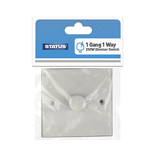 STATUS Single Dimmer Light Switch White 1 Gang 1 Way