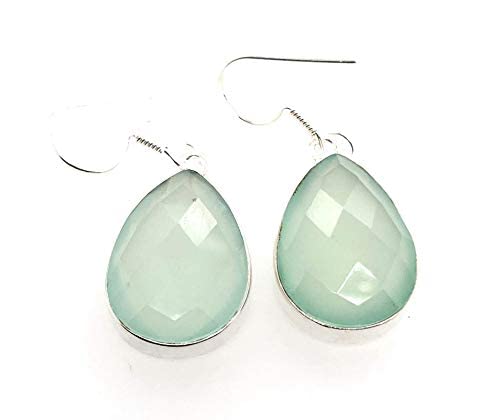 Natural Blue Chalcedony 925 Solid...