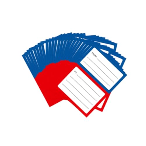 koolsoo 200枚入り返信用住所ラベル 空白 粘着式 メールアドレスラベル ステッカー 学校用封筒 パッケージ オフィス, 青と赤