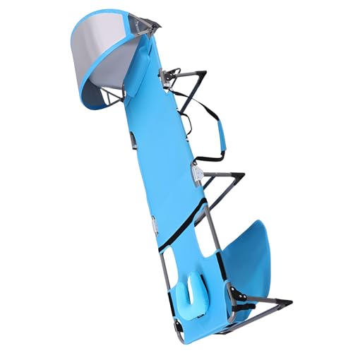 Chaise de terrasse pliable auvent 360 protégeant du soleil et vent - 5