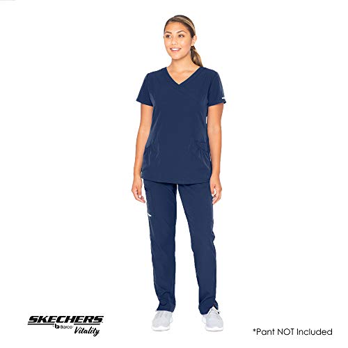 Barco Skechers Vitality Women’s Charge V-Neck Scrub Top – Navy, M #TOP2