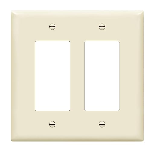 Image of ENERLITES 2-Gang Mid-Size Decorator Switch Outlet Wall Plate Cover, 1 Pack