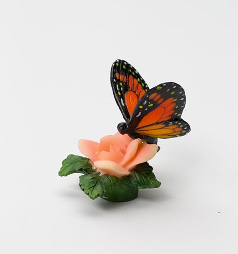 Image of Cosmos Gifts Cold Cast Polyresin Butterfly with Rose Lamp Topper Finial, 1-7 /8 inch H
