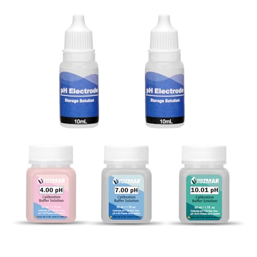 UIUZMAR pH Calibration Solution pH7.00/4.00/10.01 50 mL Each, with pH Probe Storage Solution 2 Bottels 10mL Each, pH Calibration Buffer Solution and pH Electrode Solution for pH Meter