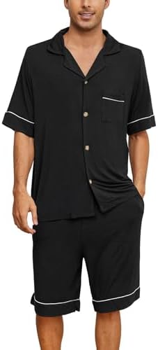 Vulcanodon Mens Pajama Set, Pajamas Made from Bamboo Pulp Viscose Lightweight Button-up PJS for Men image 5