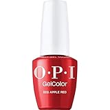 OPI GelColor Big Apple Red | Opaque Bright Red Crème UV Cure Gel Nail Polish | Vegan & HEMA Free, Long Lasting, High Shine