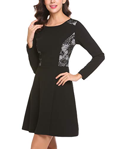 Meaneor - Vestito - linea ad a - Maniche lunghe